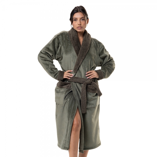 Robe Cotelê Felpudo - Verde