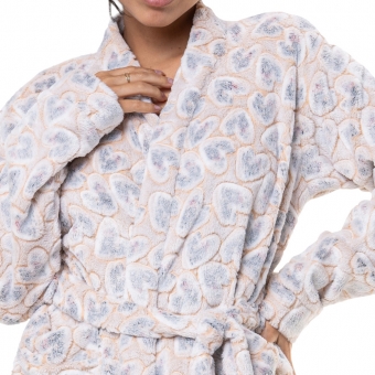 Roupão Pelúcia Jacquard Coração