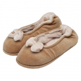 Sapatilha Flexível em Pelúcia Poá com Plush - Bege