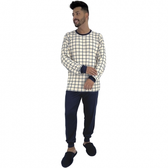 Pijama Puff Sr P Modal Winter Xadrez Elastano Masculino