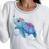 Pijama de frio com estampa - tartaruguinha - Azul