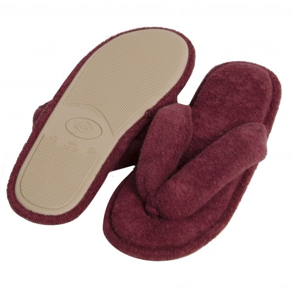 Pantufa Atoalhada Flexível Dedo - PUFF - Bordô