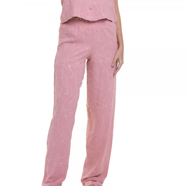 Conjunto Jacquard Com Elastano - Rosa