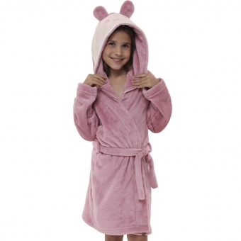 Robe Infantil Inverno Fleece Capuz Orelhinha Ursinho Fofo