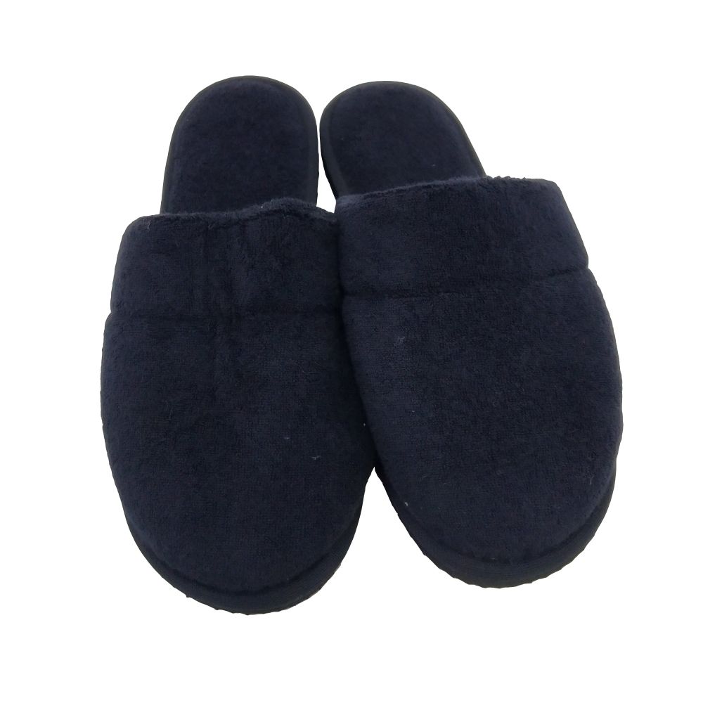 Pantufa Atoalhada Masculina - Solado Leve Plano - Preto