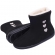 Bota Cano Longo Malha Aveludada Coração Inverno - Preto