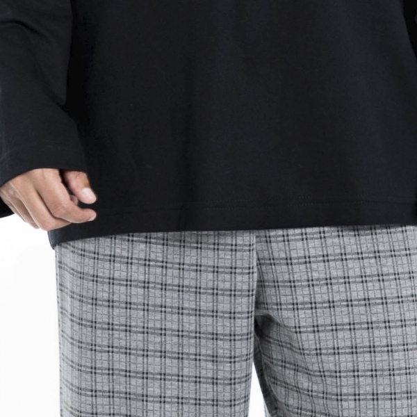 Pijama malha xadrez Masculino - PRETO