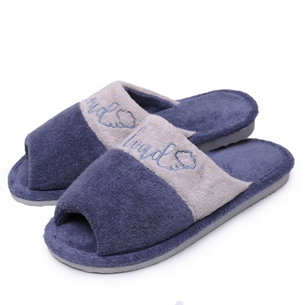 Pantufa Aberta Anatômica Levite em Atoalhado - Indigo