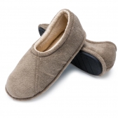Pantufa Anatômica Flexível Masculina Atoalhada Mocassim - Caqui
