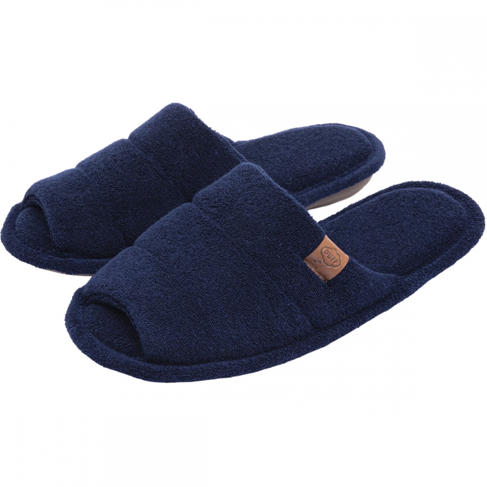 Pantufa Feminina em Atoalhado Solado Anatômico Flexível Puff - Marinho