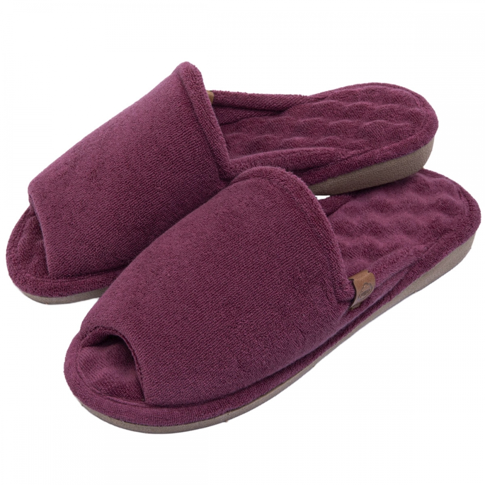 Pantufa Atoalhada Anatômica com Espuma Massageadora - Bordô