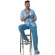 Pijama Masculino em Malha PV com Calça e Camisa de Botões - Azul