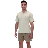 Pijama Masculino em Malha de Algodão - Puff - Caqui