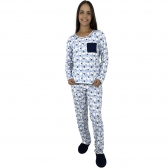 Pijama Puff Viscolycra Floral Elastano - Única