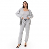 Conjunto Casual Malha Winter com Detalhes em Botões - Mescla