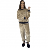 Pijama Pelúcia Fleece Coffee - Toque Aconchegante - Bege