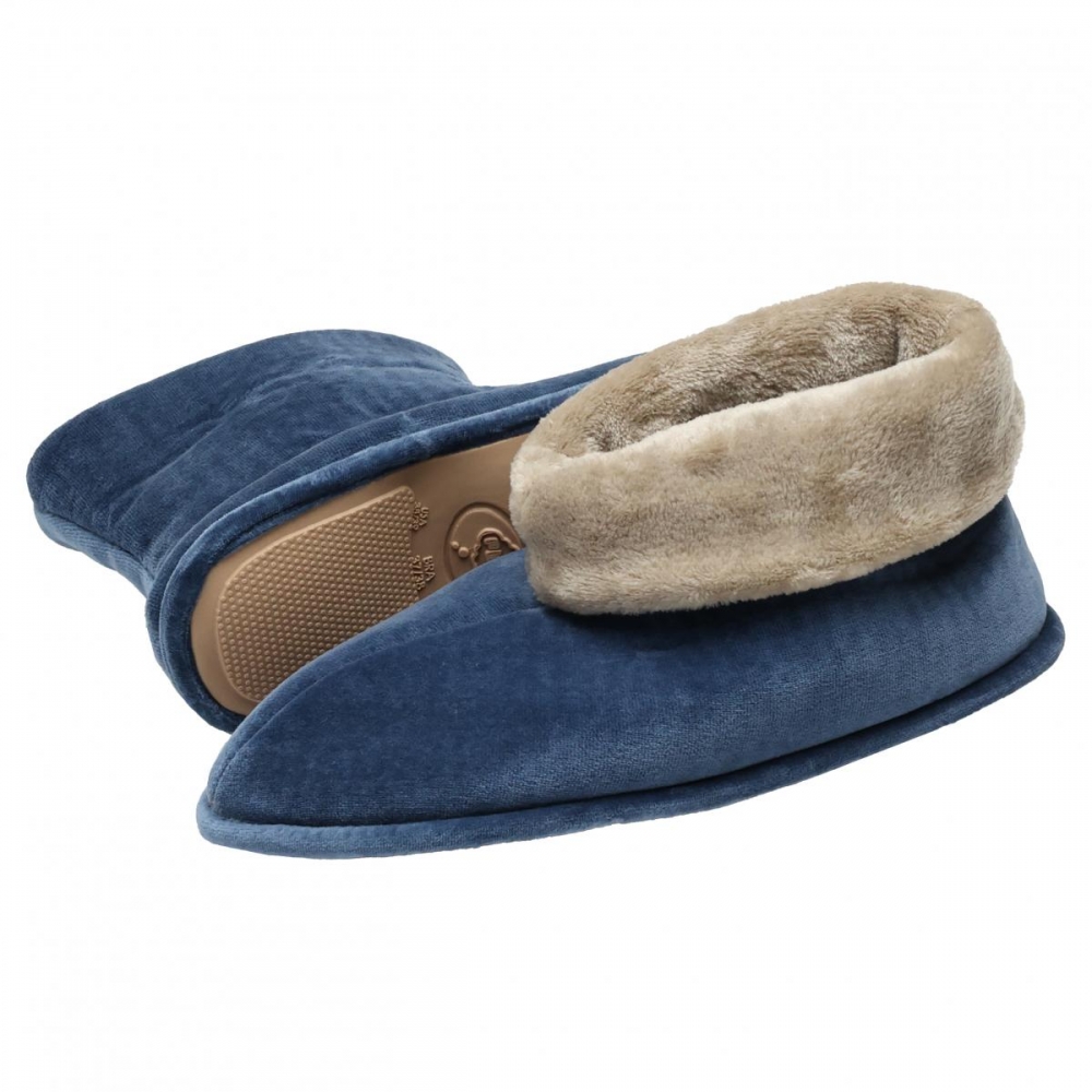 Bota Flexível em Plush com Pelúcia - Índigo