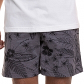 Pijama de Manga em Malha Masculino Floral - Chumbo