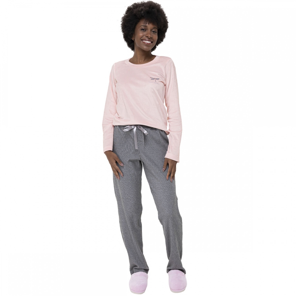 Pijama Feminino Libélula Soft Gray - Única