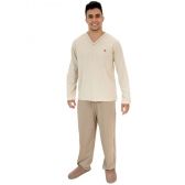 Pijama Masculino Conjunto Calça e Blusa Manga Longa Malha Algodão - Puff - Caqui