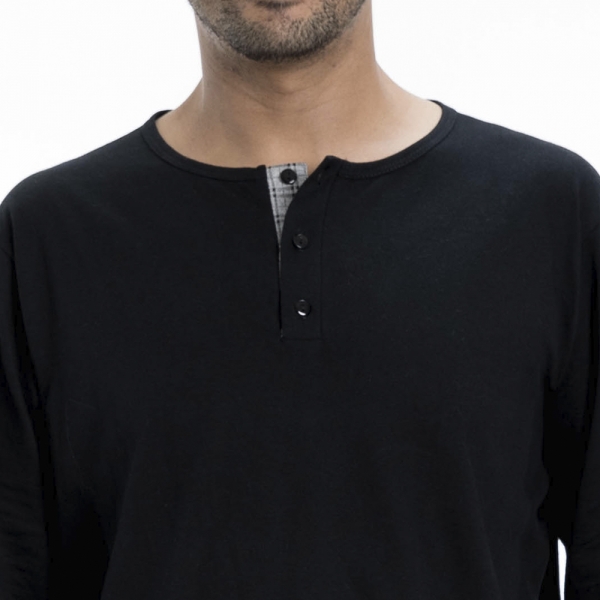 Pijama malha xadrez Masculino - PRETO