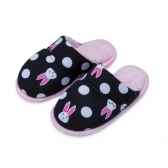 Pantufa Flexível Pelúcia Malha Coelho Infantil - Preto