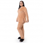 Pijama em Plush Aveludado Canelado