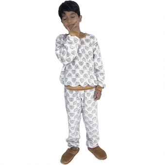 Pijama Puff Kids Pelúcia Fleece Infantil Unisex