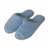 Pantufa Feminina em Atoalhado com  Solado Plano Levite - Azul