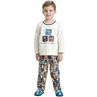 Pijama Masculino Infantil em Microsoft Estampado