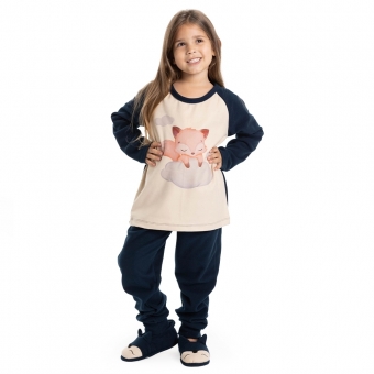 Pijama Malha Microsoft Liso Subl Infantil