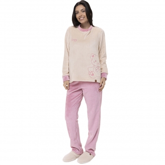 Pijama Feminino de Inverno em Fleece Peluciado - Ursinho