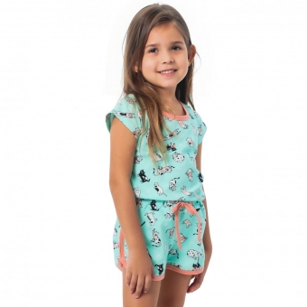 Short Doll Infantil em Cotton Light Gatinho