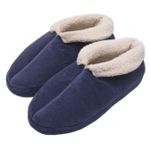 Pantufa Bota Feminina em Plush com Unifloc - Puff - Índigo