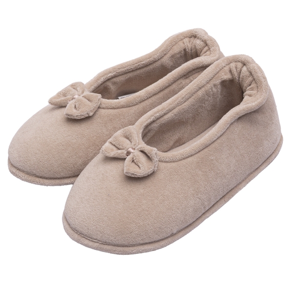 Sapatilha Flexível Plush com Laço PUFF - Bege