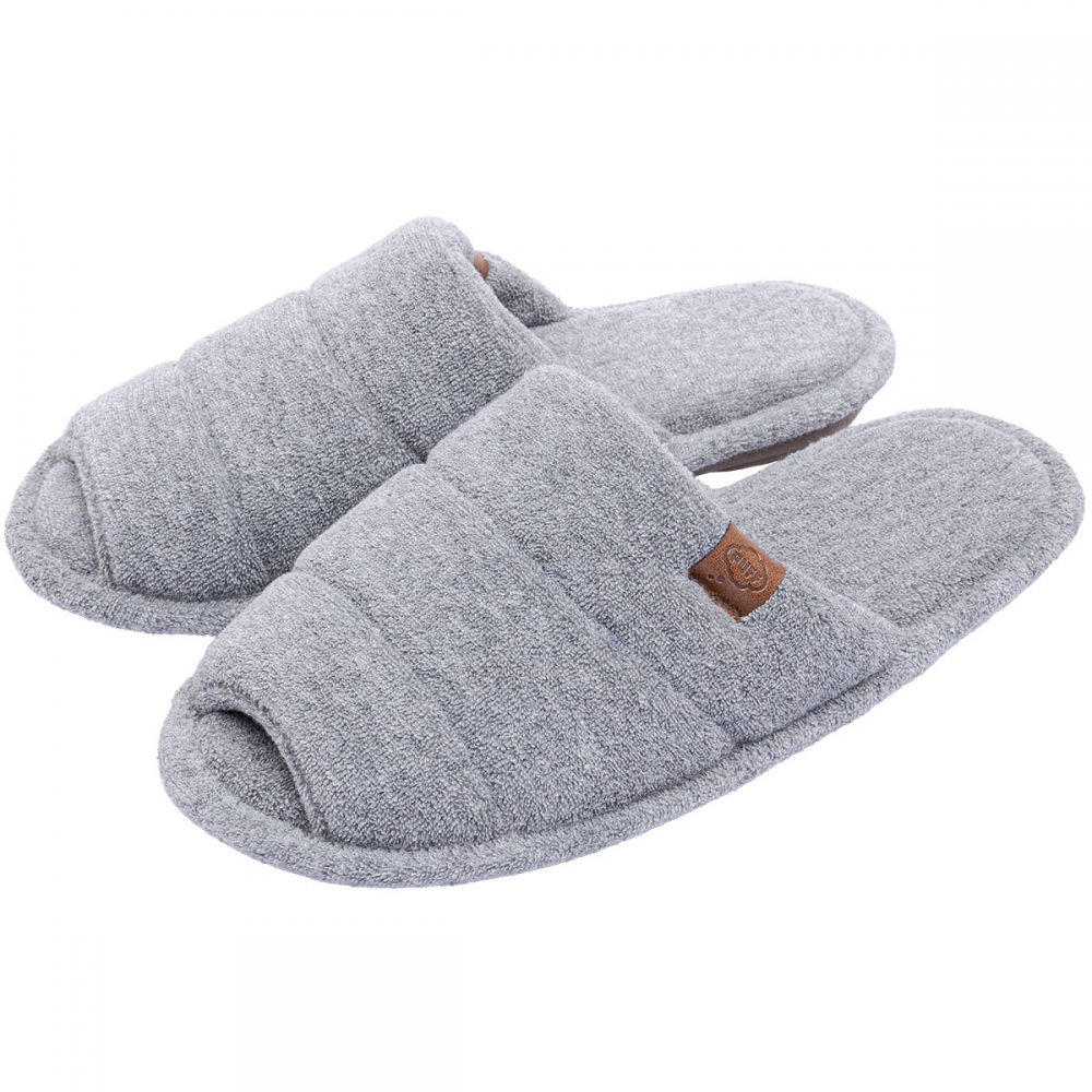 Pantufa Feminina em Atoalhado Solado Anatômico Flexível Puff - Mescla