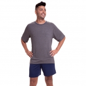 Pijama de Manga em Viscolycra Masculino - Chumbo