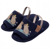 Pantufa Bebê Capivara Feliz - Puff Kids - Marinho