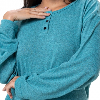 Conjunto Casual Malha Winter com Detalhes em Botões