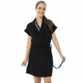 Roupão Feminino Trespassado Soft Bloom - Preto