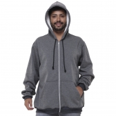 Casaco Unissex Inverno Peluciado com Forro Fleece e Zíper - Chumbo