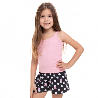 Short Doll Infantil em Ribana com Malha 100% Algodão Estampada