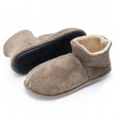 Bota Masculina Anatômica Flexível em Atoalhado com Pelúcia - Caqui