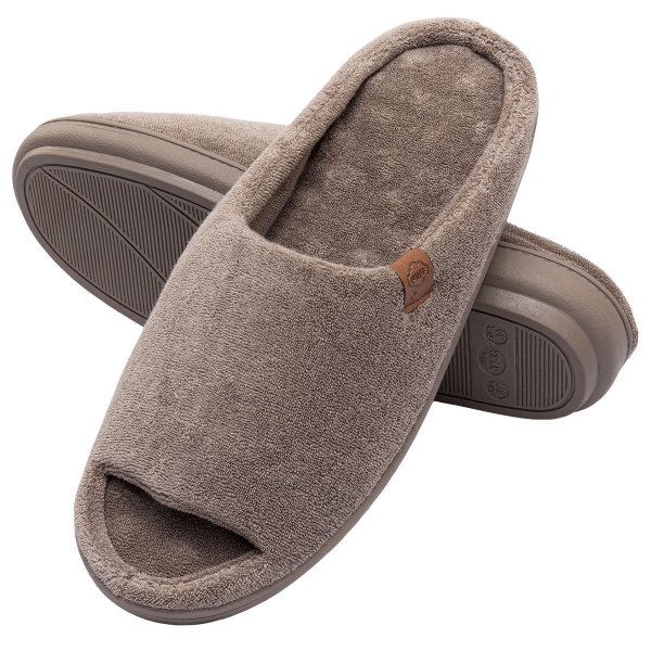 Pantufa Aberta Anatômica Elegance em Atoalhado - Caqui
