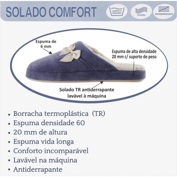 Pantufa Comfort com Pelúcia - PUFF - Vermelho