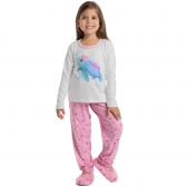 Pijama Malha Estampada Silk Infantil - Rosa