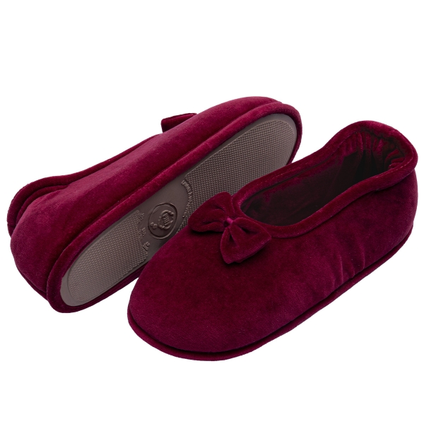 Sapatilha Flexível Plush com Laço PUFF - Bordô