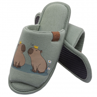 Pantufa Capy & Cozy Malha Algodão Capivara