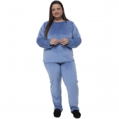 Pijama Feminino Plush Super Soft - Cachorrinhos - PLUS - Índigo