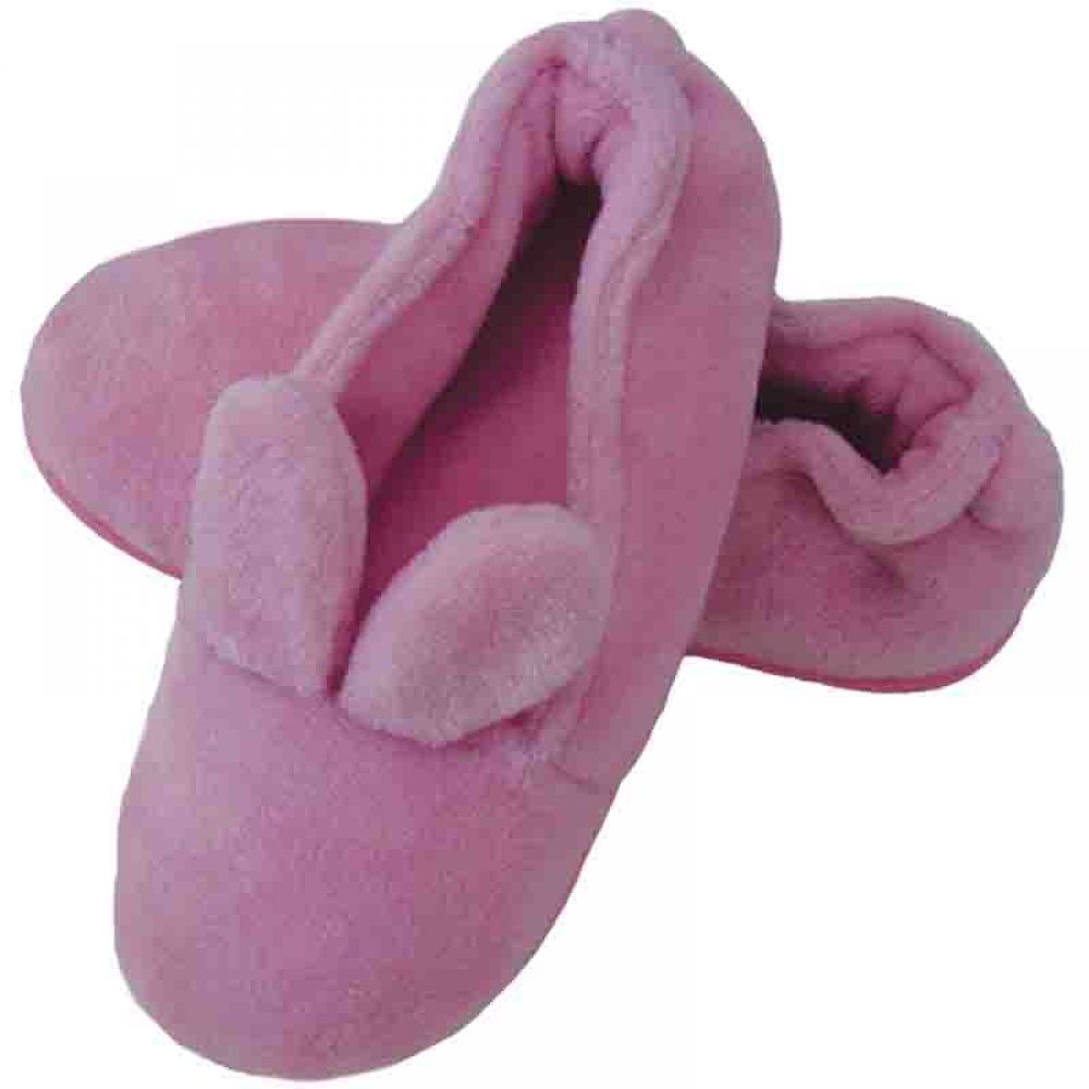 Sapatilha Flexível Infantil  Pelúcia Coelho - Rosa